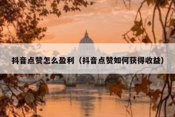抖音点赞怎么盈利（抖音点赞如何获得收益） 第1张