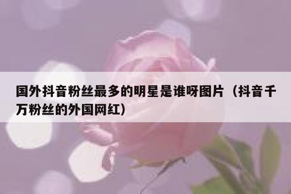 国外抖音粉丝最多的明星是谁呀图片（抖音千万粉丝的外国网红） 第1张
