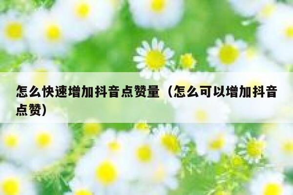 怎么快速增加抖音点赞量（怎么可以增加抖音点赞） 第1张