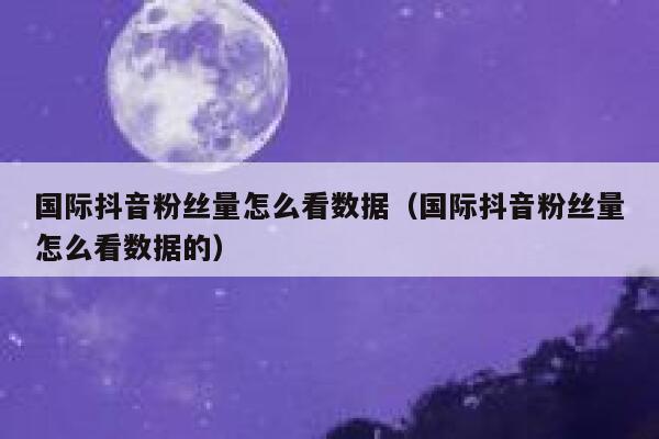 国际抖音粉丝量怎么看数据（国际抖音粉丝量怎么看数据的） 第1张