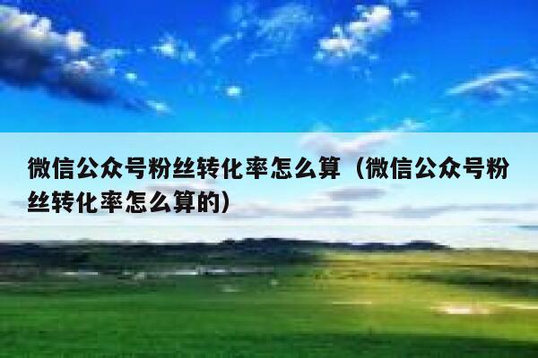 微信公众号粉丝转化率怎么算（微信公众号粉丝转化率怎么算的） 第1张