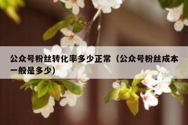 公众号粉丝转化率多少正常（公众号粉丝成本一般是多少） 第1张