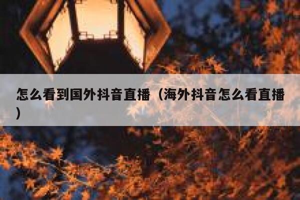 怎么看到国外抖音直播（海外抖音怎么看直播） 第1张