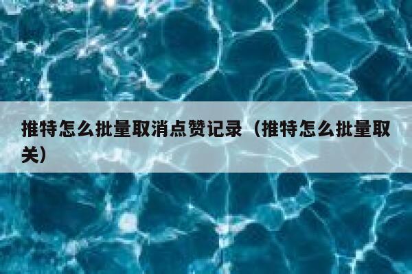 推特怎么批量取消点赞记录（推特怎么批量取关） 第1张