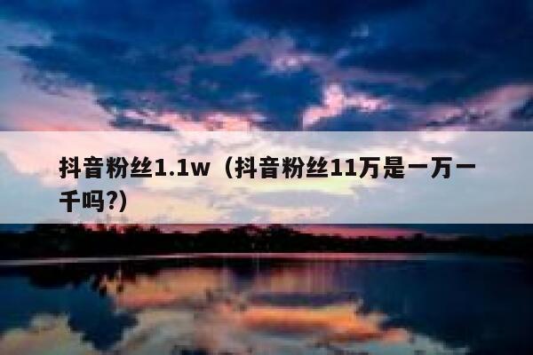 抖音粉丝1.1w（抖音粉丝11万是一万一千吗?） 第1张