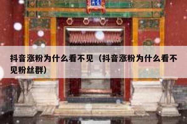 抖音涨粉为什么看不见（抖音涨粉为什么看不见粉丝群） 第1张