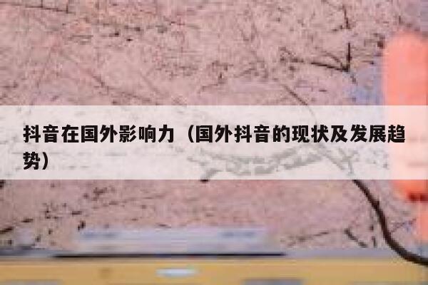 抖音在国外影响力（国外抖音的现状及发展趋势） 第1张