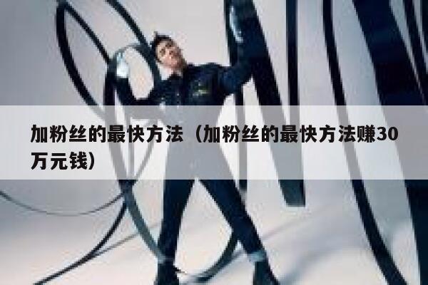 加粉丝的最快方法（加粉丝的最快方法赚30万元钱） 第1张