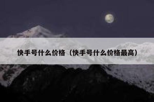 快手号什么价格（快手号什么价格最高） 第1张
