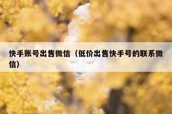 快手账号出售微信（低价出售快手号的联系微信） 第1张