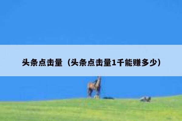 头条点击量（头条点击量1千能赚多少） 第1张