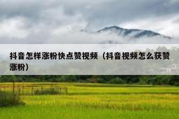 抖音怎样涨粉快点赞视频（抖音视频怎么获赞涨粉） 第1张