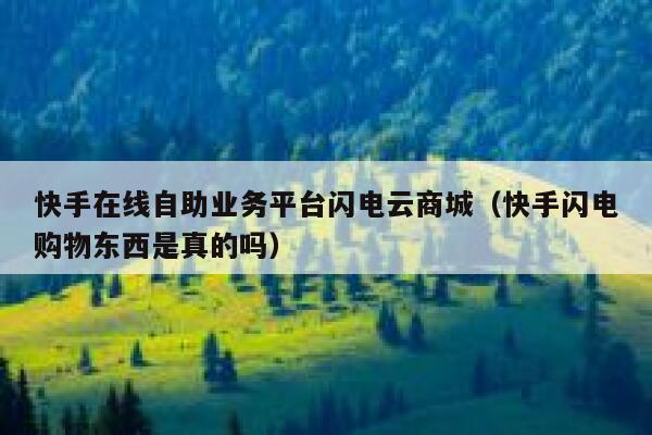 快手在线自助业务平台闪电云商城（快手闪电购物东西是真的吗） 第1张