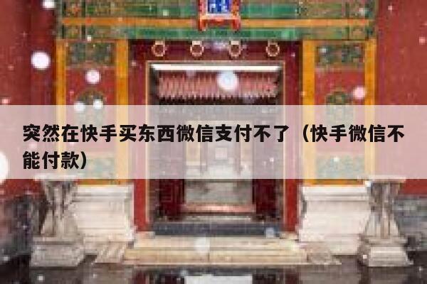 突然在快手买东西微信支付不了（快手微信不能付款） 第1张