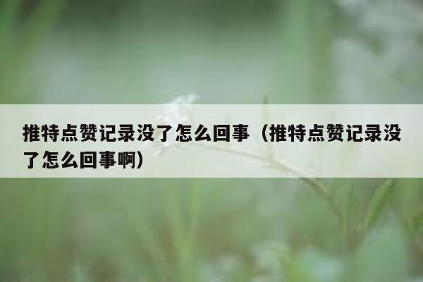 推特点赞记录没了怎么回事（推特点赞记录没了怎么回事啊） 第1张