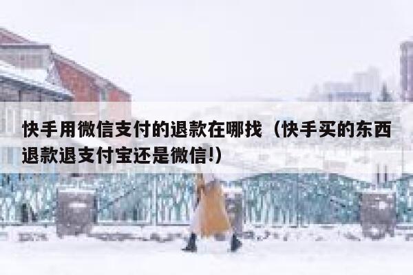 快手用微信支付的退款在哪找（快手买的东西退款退支付宝还是微信!） 第1张