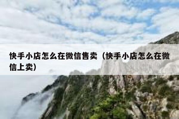 快手小店怎么在微信售卖（快手小店怎么在微信上卖） 第1张