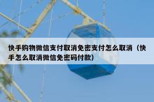 快手购物微信支付取消免密支付怎么取消（快手怎么取消微信免密码付款） 第1张