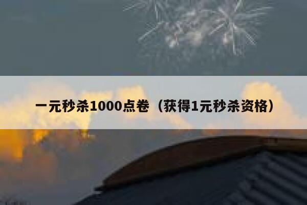 一元秒杀1000点卷（获得1元秒杀资格） 第1张