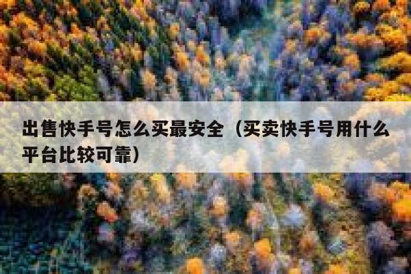 出售快手号怎么买最安全（买卖快手号用什么平台比较可靠） 第1张
