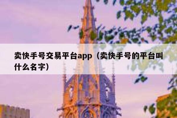 卖快手号交易平台app（卖快手号的平台叫什么名字） 第1张