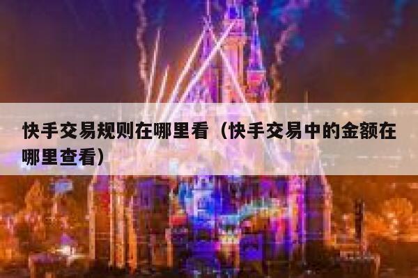 快手交易规则在哪里看（快手交易中的金额在哪里查看） 第1张