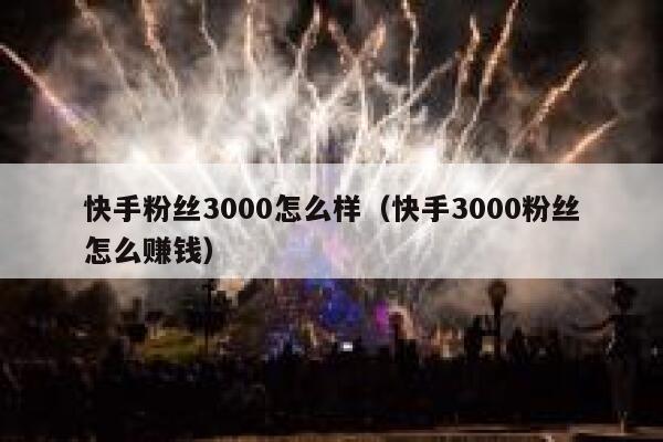 快手粉丝3000怎么样（快手3000粉丝怎么赚钱） 第1张