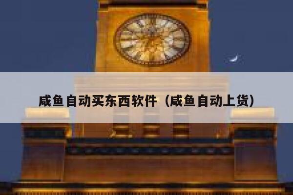 咸鱼自动买东西软件（咸鱼自动上货） 第1张