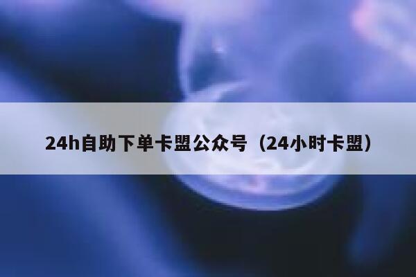 24h自助下单卡盟公众号（24小时卡盟） 第1张