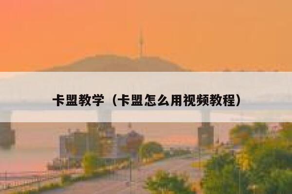 卡盟教学（卡盟怎么用视频教程） 第1张