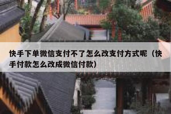 快手下单微信支付不了怎么改支付方式呢（快手付款怎么改成微信付款） 第1张