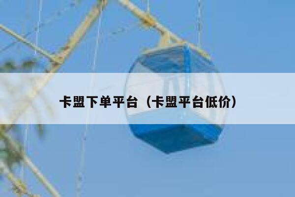 卡盟下单平台（卡盟平台低价） 第1张