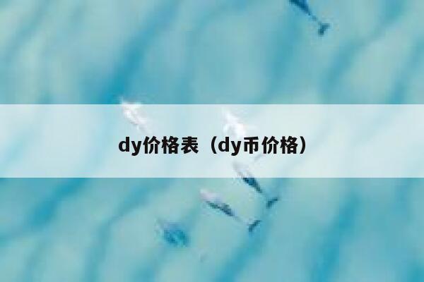 dy价格表（dy币价格） 第1张