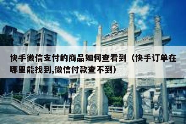 快手微信支付的商品如何查看到（快手订单在哪里能找到,微信付款查不到） 第1张