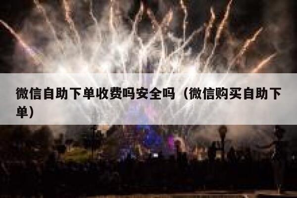微信自助下单收费吗安全吗（微信购买自助下单） 第1张