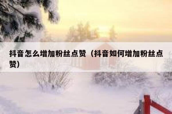 抖音怎么增加粉丝点赞（抖音如何增加粉丝点赞） 第1张