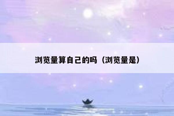 浏览量算自己的吗（浏览量是） 第1张