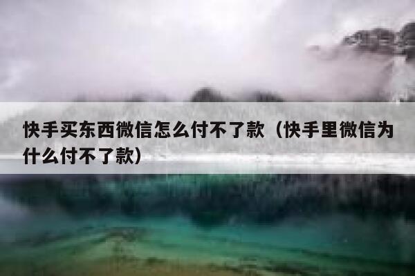 快手买东西微信怎么付不了款（快手里微信为什么付不了款） 第1张