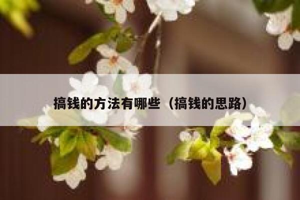 搞钱的方法有哪些（搞钱的思路） 第1张