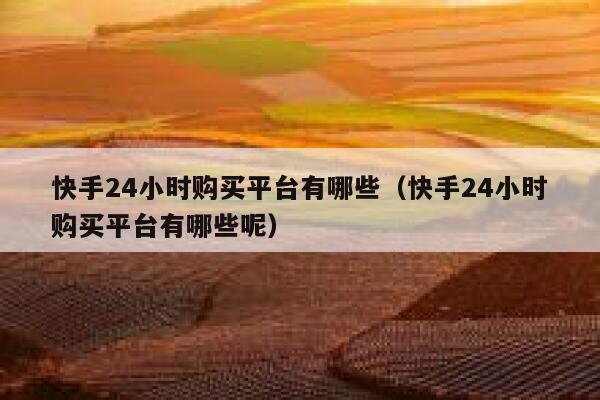 快手24小时购买平台有哪些（快手24小时购买平台有哪些呢） 第1张