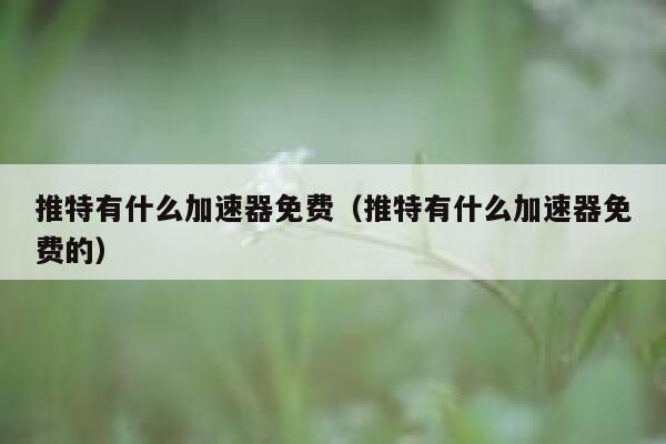 推特有什么加速器免费（推特有什么加速器免费的） 第1张