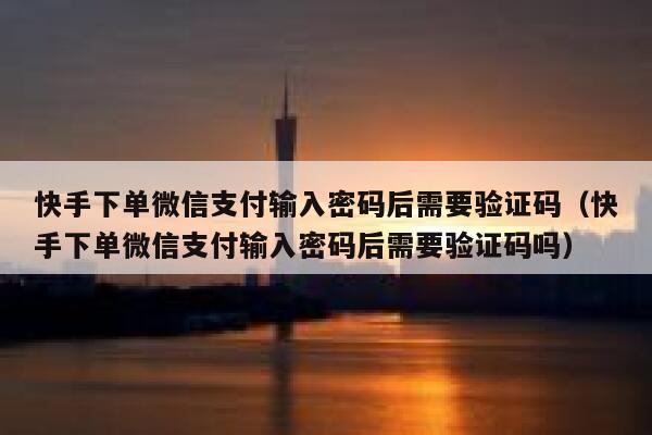 快手下单微信支付输入密码后需要验证码（快手下单微信支付输入密码后需要验证码吗） 第1张