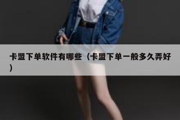 卡盟下单软件有哪些（卡盟下单一般多久弄好） 第1张