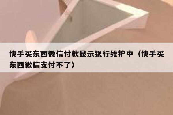 快手买东西微信付款显示银行维护中（快手买东西微信支付不了） 第1张