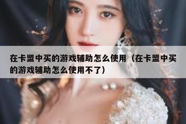 在卡盟中买的游戏辅助怎么使用（在卡盟中买的游戏辅助怎么使用不了） 第1张