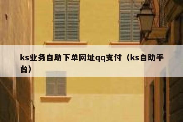 ks业务自助下单网址qq支付（ks自助平台） 第1张