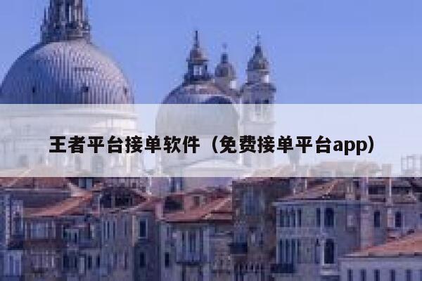 王者平台接单软件（免费接单平台app） 第1张