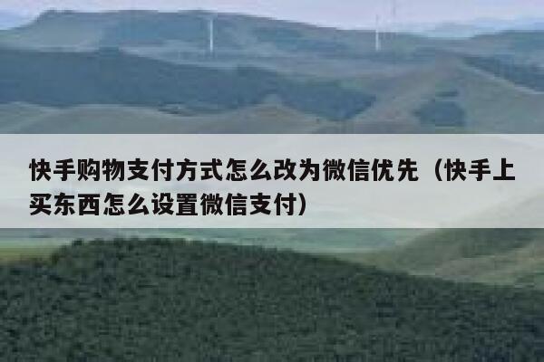快手购物支付方式怎么改为微信优先（快手上买东西怎么设置微信支付） 第1张