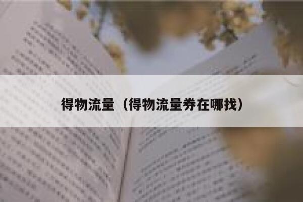 得物流量（得物流量券在哪找） 第1张