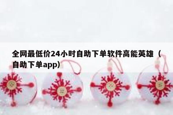 全网最低价24小时自助下单软件高能英雄（自助下单app） 第1张